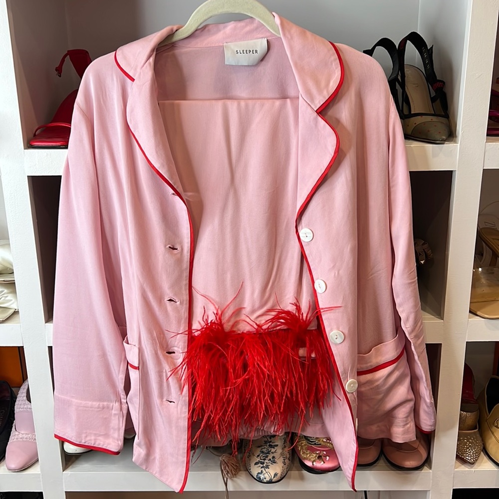 SLEEPER feather pajamas pink/red XS